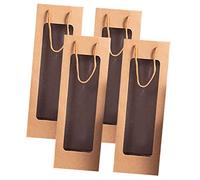 Garneck 4 Pezzi sacchetto vino Apri del vino portatori borse di iuta marsupio portaborraccia borsa portabottiglie sacchetto di vino rosso borsa del vino carta kraft Light Brown