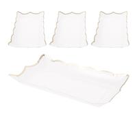 Garneck 4 Pezzi Vassoi Rettangolari in Carta con Bordi Ondulati Vassoi USA e Getta Resistenti per Feste Buffet e Dolci Leggeri e Stabili per Antipasti e Frutta