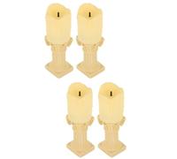 Garneck 4 Set di Candele Luce Notturna LED Lumini Candele A Batteria Portacandele Galleggianti Lampada Decorativa Candele Ricaricabili in Rilievo Candeliere Gesso