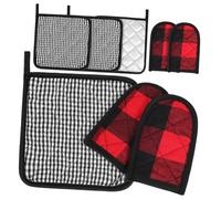 Garneck 4pezzi Coprimaniglie Per Pentole Resistenti Al Caldo in Cotone Di Manicotti Per Pentole Con Tappetini Quadrati Protezione Per Piano Di Lavoro Accessori Da Cucina Per Padelle Friggi