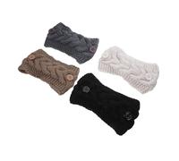 Garneck 4pezzi Fasce Per Capelli a Nastro e Scaldaorecchie Fasce Bottoni in Decorazioni Invernali Per Capelli Adatte Per Attività All Aperto