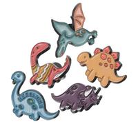 Garneck 5 Pezzi Cinque Spille a Forma di Dinosauro in Lega, Design Misto, Pin Affidabile per Giacche e Borse, Accessori per Ragazze Stili multipli