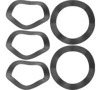 Garneck 5 Pezzi Rondella per Asse Pedivella Bici, Rondella Asse Chainset, Acciaio Inossidabile Nero, Forma Ondulata, per Mountain Bike, Protezione Aggiuntiva,