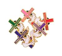 Garneck 5 Pezzi Spilla Religiosa a Forma e Croce in Lega Raffinata e Semplice per Abbigliamento Donna, per Eventi Religiosi e Decorazioni su Giacche