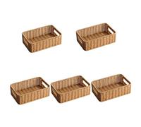 Garneck 5 Pz Cesto Portaoggetti in Rattan Contenitore Per Vassoio Di Vimini Organizzatore Di Archiviazione Per Giocattoli Serbatoio Wc in Rattan Cestini Pp
