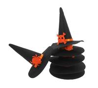 Garneck 6 Pezzi Cappelli Strega Halloween in Nero con Scheletro Gatto Folletto e per Animali e Decorazioni da Te Accessori Festa Masquerade