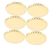 Garneck 6 Pezzi Cibo in Miniatura e Di Gioco Bambole Bambola Mini Casa Accessori Fai Da Te Mini Ornamento Per La Casa Piatto Piccolo Golden Plastica