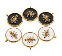 Garneck 6 Pezzi Ciondoli Simbolici in Acciaio Inossidabile Dorato Smaltati Pendenti Animali Nero e Bianco per Gioielli Te Collane Portachiavi e Orecchini