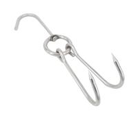 Garneck 6 pezzi Ganci Doppio per Carne Ganci Appendere Macelleria Antiruggine per Arrosti Pollame Grigliate e Affumicatura Professionale