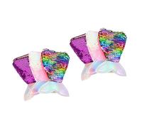 Garneck 6 pezzi Mermaid Tail Coin Purse Tracolla per Ragazze Borsello Glitterato con Decorativa Mini Borsetta con Paillettes per Bambine e Ragazze Colorata e Portatile