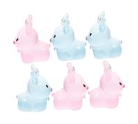 Garneck 6 Pezzi Miniature Cervo Natalizio Resina con Luce Notturna Decorazioni per Torte e delle Fate per Invernali e Decorazioni Natalizie