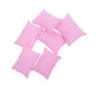 Garneck 6 Pezzi mobili per la casa delle bambole mini cuscini mobilia simulare Bambola moderno finto cuscino minuscolo cuscino del divano accessori per la casa delle bambole stoffa rosa