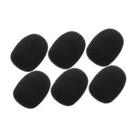 Garneck 6 Pezzi piccolo parabrezza per microfono protettore mini lav wireless antivento per microfono da bavero schiuma microfono lav wireless Copertina spugna Nero