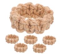 Garneck 6 Pezzi Portatovaglioli in Corda Juta Intrecciata Decorazione Rustica Boho per Matrimoni e Feste Portatovaglioli Handmade per Tavola Country Chic