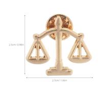 Garneck 6 Pezzi Spilla a scaglie di metallo perno della legge Spille con scaglie di bilancia spilla dell'avvocato ciondolo con scala della giustizia Golden