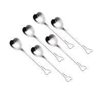 Garneck 6pezzi Cucchiaini Da Caffè in Acciaio Inossidabile Forma Cuore Cucchiai Da Dessert e Cucchiaio Da Cucina Resistenti Per Caffè Tè e Gelato Antiruggine e Pratici Per Casa e Ristorant