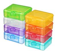 Garneck 8 Pezzi Portapillole Quadrato Compatto Riutilizzabile in Plastica | Contenitore Tascabile Chiusura Ermetica, Accesso Rapido, Uso Quotidiano, Colori Assortiti, Set da Otto