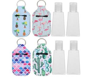Garneck 8pezzi Bottiglie Vuote da Viaggio con Custodie Colorate Resistenti Graffi e Portachiavi Flaconi Ricaricabili per Profumi Personali Design Leggero e Compatto per Uso Quotidiano