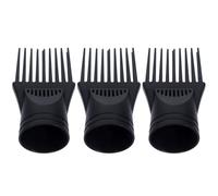 Garneck Accessorio Per Asciugacapelli 3 Pezzi Set Pettine a Vento in Plastica Nero Compatibile Phon Professionale Per Styling Chioma Rapido e Uso Quotidiano