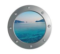Garneck Adesivo Murale 3D Finestra Mare in PVC, Riutilizzabile senza Residui, per Cameretta e Foto Bebè, Decorazione Creativa