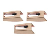 Garneck Ago per Giradischi in Alluminio Gemme Rosse, 3 Pezzi Facili da Installare, Leggero e Elegante per Sostituzione Vintage di Puntine per Giradischi Oro