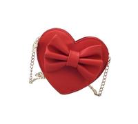 Garneck Borsa a Tracolla in Pelle Sintetica a Forma Di Cuore Per Bambina - Mini Borsetta Colorata Con Fiocco - Ideale Per Ragazze Di 10 Anni