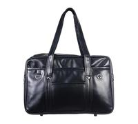 Garneck Borsa da scuola giapponese in pelle - Grande JK Uniforme Borsa a tracolla per studenti e pendolari - Elegante borsa per la scuola e la vita quotidiana - Design unisex, Nero