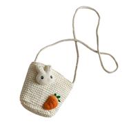 Garneck Borsa Tracolla Design Elegante e Compatto in Paglia Intrecciata Leggera per Bambina per Attività All'aperto e Spiaggia