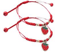 Garneck Braccialetto Intrecciato Da Donna Ciondolo a Forma Di Frutto, Cordino Da Polso Regolabile, Set 2 Pezzi, Adatto Per Ragazze e Uso Quotidiano