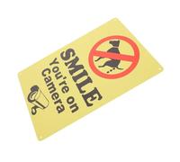 Garneck Cartello Segnaletico Divieto Urinare Cani con Telecamera Targa Esterna Resistente per Giardino e Parco Avviso Passeggiate Cani Proteggi Prato e Piante con Design Divertente