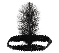 Garneck Cerchietto con decorazione riflettente fasce per la coda copricapo di fasce accessori festa decorative copricapo nuziale vestito mardi gras per le donne piuma Black