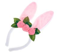 Garneck Cerchietto Orecchie Coniglio Rosa in Pe Foam e Peluche, Resistente e Facile da Indossare, Accessorio per Feste Primaverili