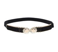 Garneck Cintura Donna Elastica Perle Simulate e Strass, Decorazione Vita Regolabile per Abiti e Cerimonie, Accessorio Chic Leggero Adatto a Donne di Tutte le Età