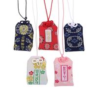 Garneck - Ciondolo Giapponese Omamori, 5 Pezzi, per santuario Giapponese, amuleto Portafortuna per Amore, educazione, ricchezza, Salute, Stile Casuale (Stile casuale)