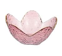 Garneck Ciotola di Vetro Trasparente con Dorato Contenitore per Insalata e Frutta Piatto Portacaramelle per Casa Design Lotus Elegante e Impilabile