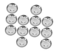 Garneck Ciotole per Salse in Acciaio Inox 12 Pezzi, Piatti Rotondi per Condimenti, Set Compatto per Cucina Domestica e Picnic, Facili da Pulire, senza Magnetismo, Versatili per Olio,