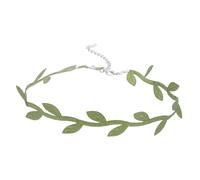 Garneck Collana da Donna con Ciondolo Foglia Verde in Poliestere Choker Corto alla Moda per Ragazze Elegante Accessorio Versatile per Feste e Uso Quotidiano