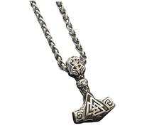 Garneck Collana Vichinga Da Uomo in Acciaio Resistente Ciondolo Martello Del Del Vintage, Gioielli Hip Hop Punk Per Feste e Uso Quotidiano