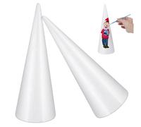 Garneck Coni di Polistirolo da 30 Cm per Alberi di Natale - Set di 2 Pezzi per Fai da Te e Decorazioni Natalizie - Ideali per Creazioni Artistiche e Progetti di Artigianato