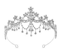 Garneck Corona da Sposa Argento Tiara di Cristallo Strass Copricapo Nuziale da Donna per Matrimonio e Festa Accessorio Fascia per Chioma Elegante per Evento Reale