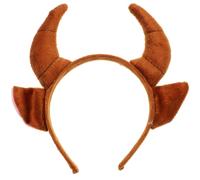 Garneck Costume da bue in peluche con fascia in corno, per feste in costume, cosplay e carnevale, ideale per fan del Toro e delle corna di Gnu, come mostrato nell'immagine., 20.00X20.00X9.00CM