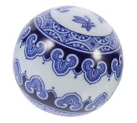 Garneck Decorazioni di Sfera in Porcellana Blu e Bianca Ornamento dell'acquario Globo Giocattoli per acquari per Pesci Decorazione della Palla Galleggiante dell'acquario Ceramica