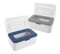 Garneck Dispenser Portatile per Salviettine Umidificate con Coperchio per Bambini e Mamme, in Plastica, 2 Unità per Uso su Tavolo in Posizione Bassa