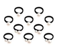 Garneck Elastici per Chioma con Perle 10 Pezzi Corda Decorativa Elastica per Chioma da Bambina con Perle Grandi e Piccole Elastici Morbidi per Acconciature Quotidiane