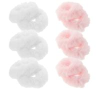 Garneck Elastici per Chioma Morbidi Kawaii 12 Pezzi, Fasce Elastiche Pelose Intrecciate Bianche e Rosa per Ragazze, Elastici per Chioma Delicati e Flessibili Adatti e Uso Quotidiano