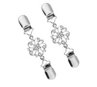 Garneck Fermagli per Vestiti da Donna in Lega di Zinco Strass, Set 2 Pezzi per Cardigan e Sciarpe, Morsetti Floreali Leggeri e Resistenti per Uso Quotidiano
