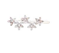 Garneck Fermaglio Accessorio per Elegante Donna in Metallo e Fiore Chioma con Cristalli Brillanti, Leggero Facile da Fissare come Regalo