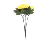 Garneck Fiori Artificiali Crisantemo Gialli 5 Pezzi, Cinque Steli | Plastica e Tessuto, Posa Facile e Poca Manutenzione, per Cimitero e Altari Commemorativi