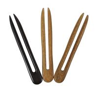Garneck Forcine per Chioma in Legno a Forma di U 3 Pezzi Ebano e Sandalo Profumate Forcine Decorative Retrò per Donne Accessori Acconciature Fai da Te