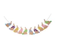 Garneck Ghirlanda Pasquale 5 Metri Con Coniglietti Colorati e Fiocchi Vintage - Decorazioni Festive Per Feste Di Primavera - Compleanni e Addobbi Casa